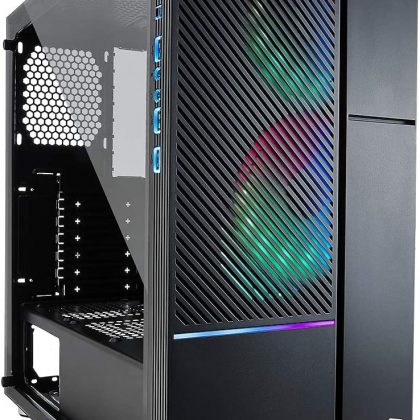 AZZA CSAZ-330 IRIS MID-Tower PC CASE W/ 2X Digital RGB Fans,Black
