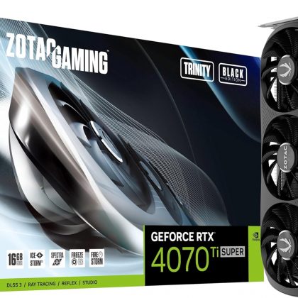 ZOTAC Gaming GeForce RTX 4070 Ti Super Trinity Black Edition 16GB GDDR6X 256-bit 21 Gbps PCIE 4.0 Gaming Graphics Card, IceStorm 2.0 Advanced Cooling, Spectra RGB Lighting, ZT-D40730D-10P