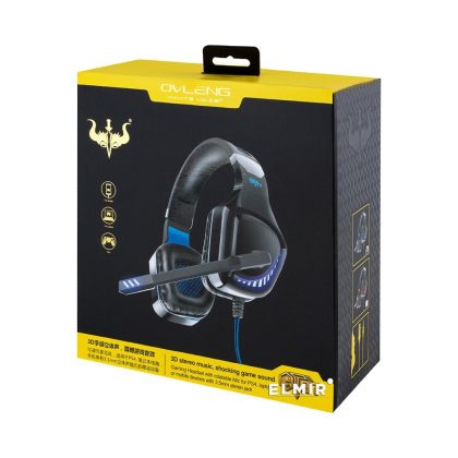 OVLENG GT97 Wired Gaming Game Headset Headphone E-sports with Microphone LED Stereo Surround HiFi 3.5mm Audio Blue