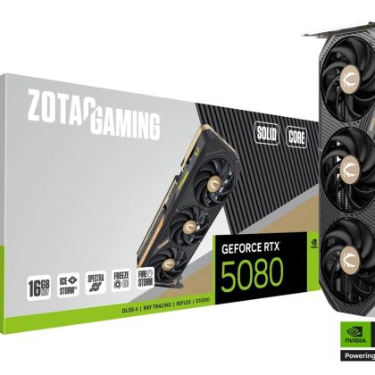 ZOTAC SOLID CORE GeForce RTX 5080 16GB 256-Bit GDDR7 PCI-Express 4.0 DLSS 4.0 Graphics Card ZT-B50800D2-10P, ZOTAC GEFORCE RTX 5080 16GB SOLID CORE