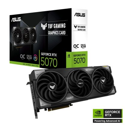 ASUS TUF Gaming GeForce RTX 5070 OC 12GB 192-Bit GDDR7 PCI Express 5.0 DLSS 4.0 Graphics Card TUF-RTX5070-O12G-GAMING