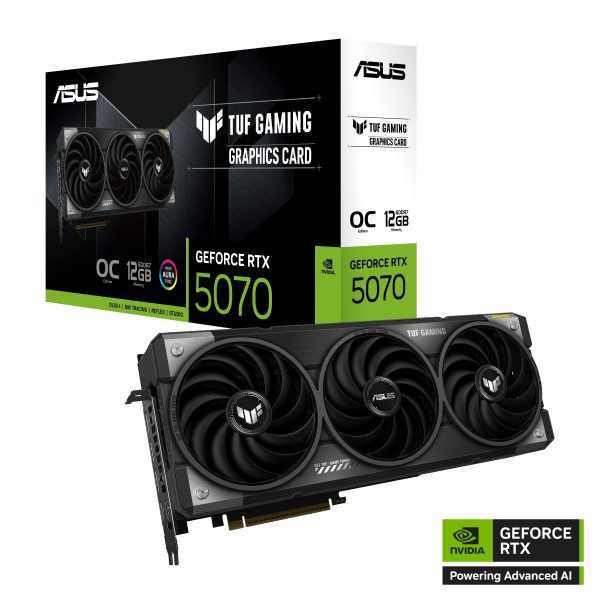 ASUS TUF Gaming GeForce RTX 5070 OC 12GB 192-Bit GDDR7 PCI Express 5.0 DLSS 4.0 Graphics Card TUF-RTX5070-O12G-GAMING