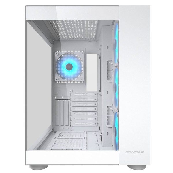 Cougar FV150 RGB Mid Tower ATX Computer Case, Tempered Glass Side Panel, 4 x 120mm ARGB Fans Pre-Installed, White - Image 3