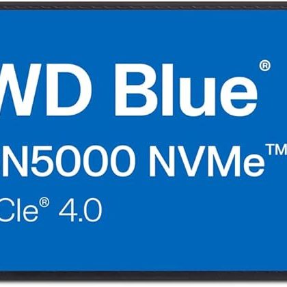 Western Digital 4TB WD Blue SN5000 NVMe SSD Gen 4.0 M.2 2280, Up to 5,500 MB/s – WDS400T4B0E