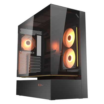 COUGAR CFV235 ATX Mid-Tower Central Floating Case with 2×160 RGB and 120 RGB Pre Installed Black