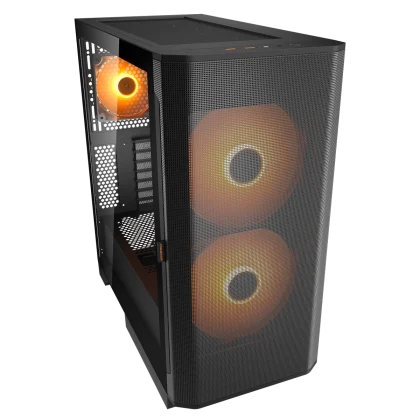 AIRFACE FLO RGB Black- PC Case 2X 180mm ARGB PWM Front fan 1X120mm ARGB PWM Rear fan
