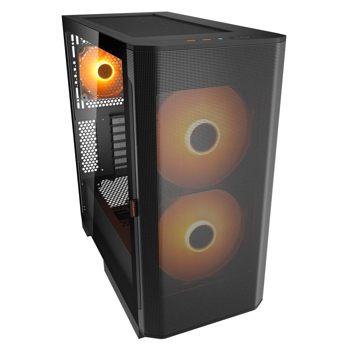AIRFACE FLO RGB Black- PC Case 2X 180mm ARGB PWM Front fan 1X120mm ARGB PWM Rear fan