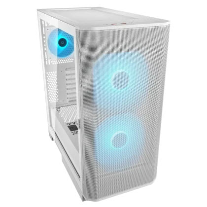 AIRFACE FLO RGB White- PC Case 2X 180mm ARGB PWM Front fan 1X120mm ARGB PWM Rear fan