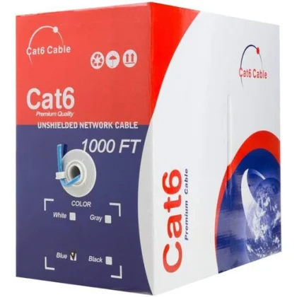 CAT6 1000ft UTP Solid Cable Ethernet LAN Cable 23AWG RJ45 Network Wire Bulk Blue